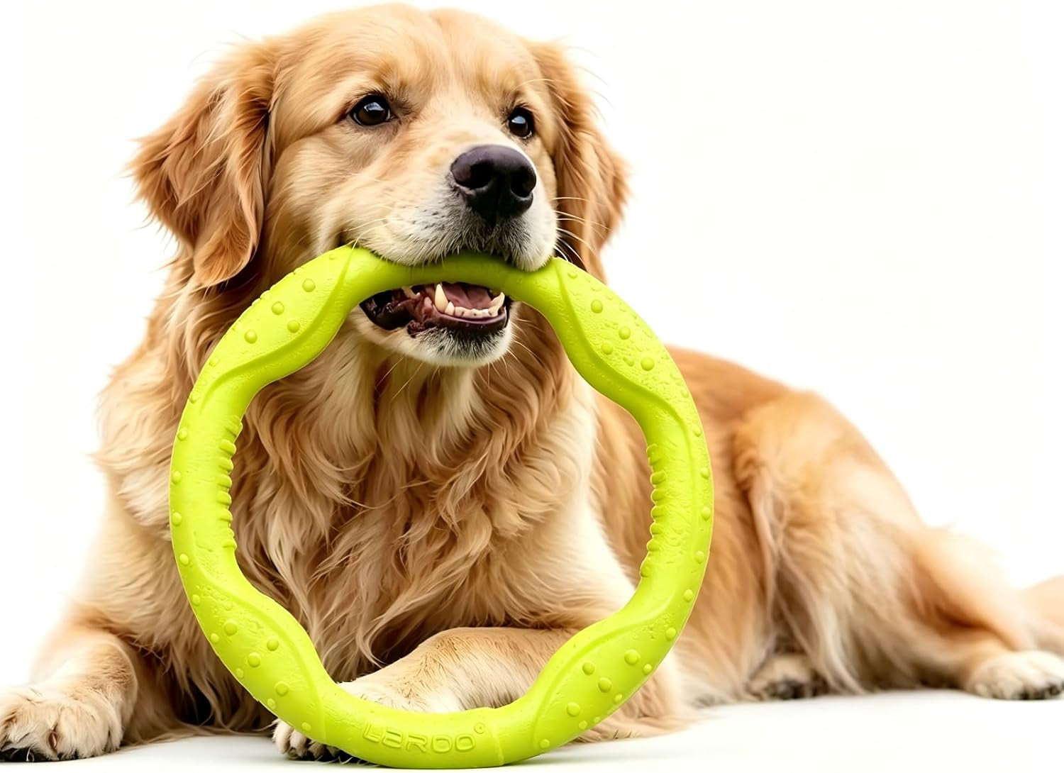 Dog Ring Toy, Durable Soft Flying Disc for Throwing Catching Grabbing, Water Floating Dog Training Fetch Ring for Medium Large Breeds, Outdoor (Green/11.8Inch)
