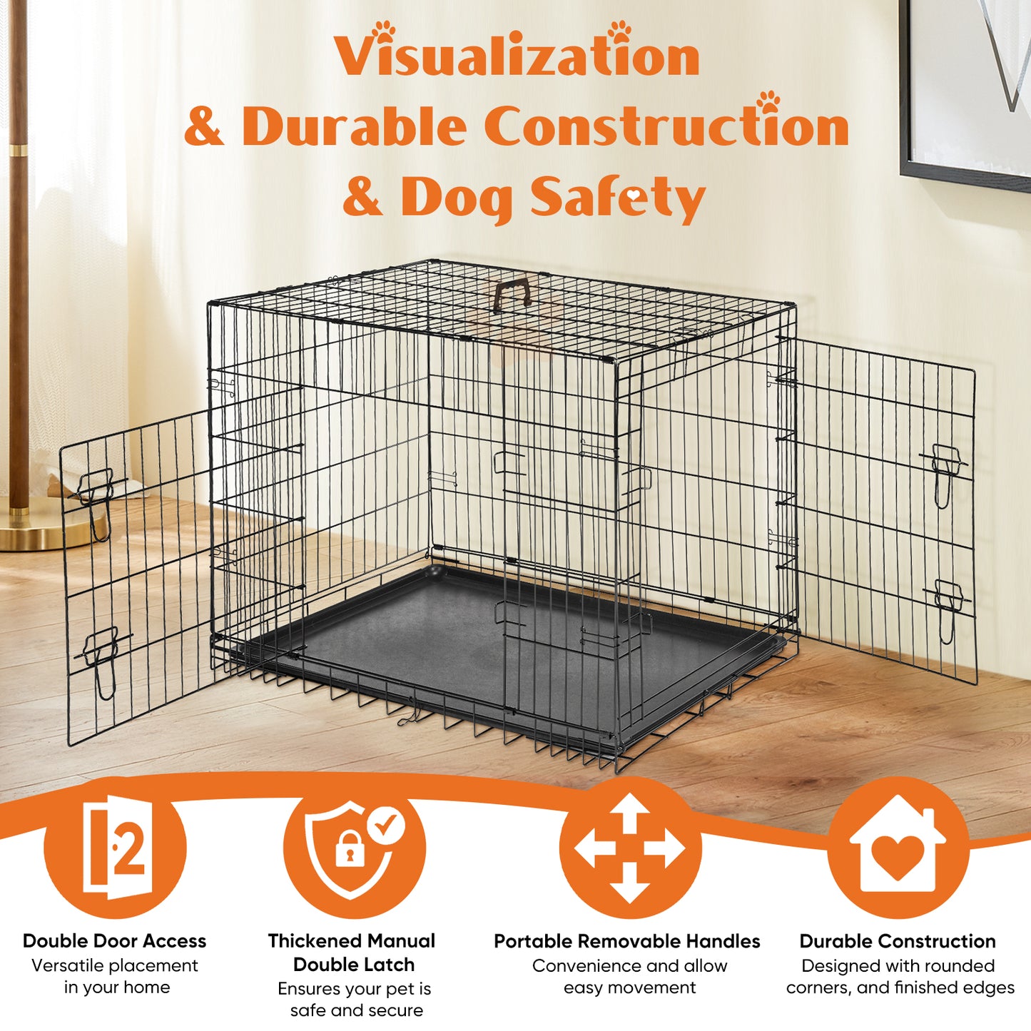 A Dog Cage with Two Doors