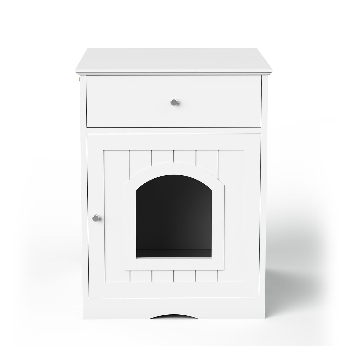 Wooden Pet House Litter Box Fence with Drawers